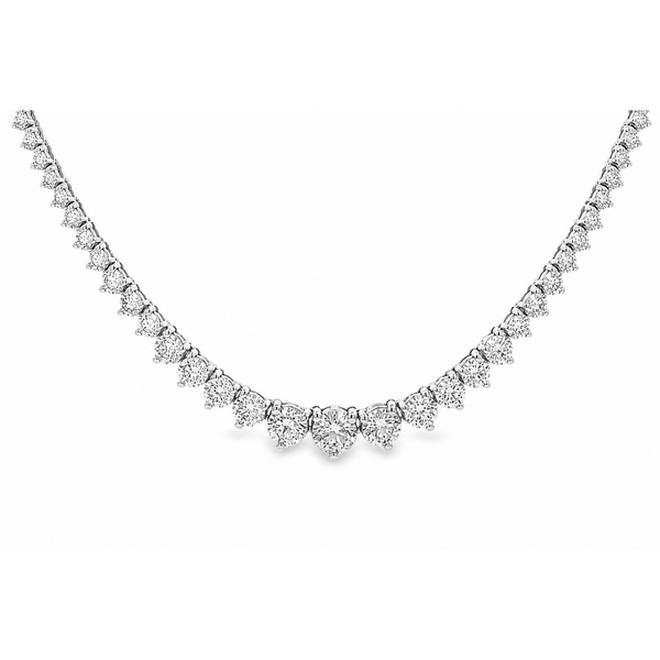 7 Carat 3 Prong Diamond HalfWay Graduated Tennis Necklace Mollys Jewelers Brooklyn, NY