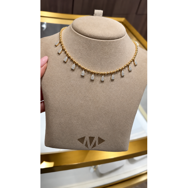Diamond Teardrop Ball Chain Necklace Image 2 Mollys Jewelers Brooklyn, NY