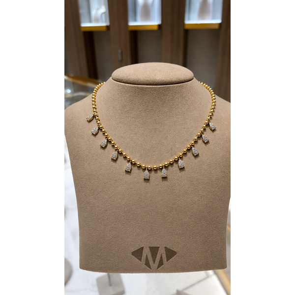 Diamond Teardrop Ball Chain Necklace Image 3 Mollys Jewelers Brooklyn, NY