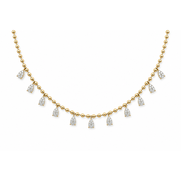 Diamond Teardrop Ball Chain Necklace Mollys Jewelers Brooklyn, NY