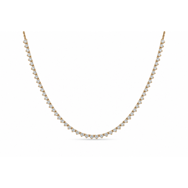3-Prong Half Tennis Diamond Necklace Mollys Jewelers Brooklyn, NY
