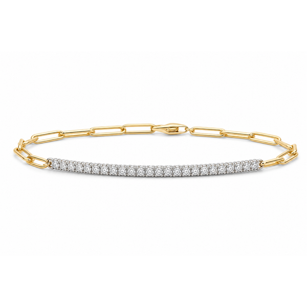 Two-Tone Diamond Paper Clip Bar Bracelet Mollys Jewelers Brooklyn, NY