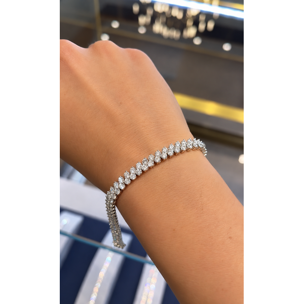 Diamond Marquise Double-Row Bracelet Image 2 Mollys Jewelers Brooklyn, NY