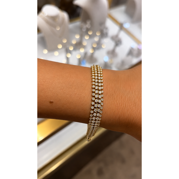 Diamond Four-Row Bezel Bracelet Mollys Jewelers Brooklyn, NY