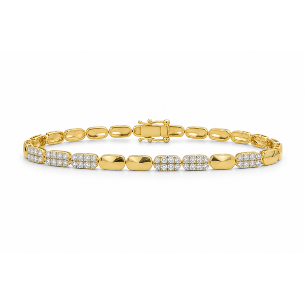 Diamond Cushion Link Bracelet Mollys Jewelers Brooklyn, NY