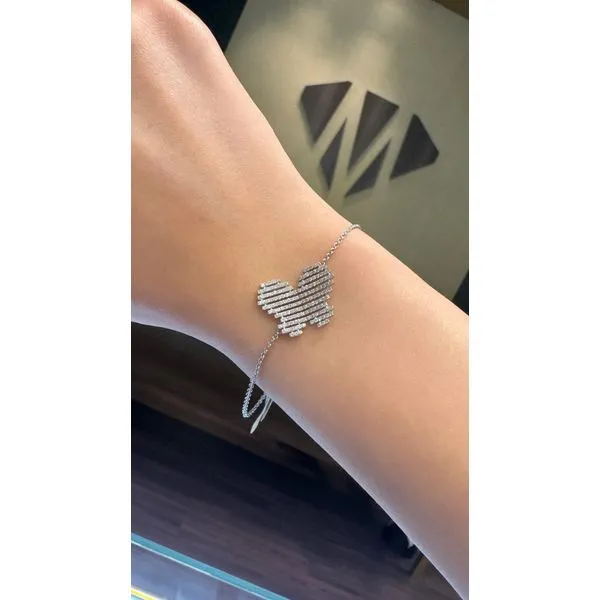Butterfly Diamond Bracelet in White Gold Mollys Jewelers Brooklyn, NY