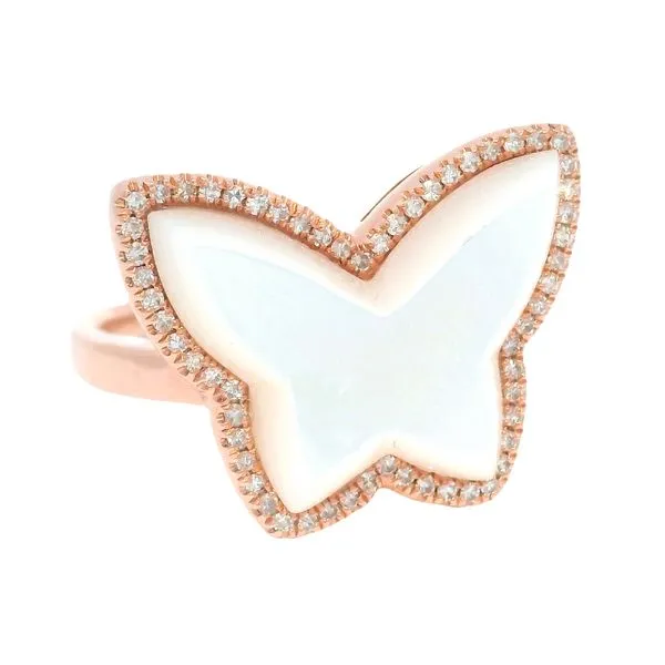 Butterfly Bloom Ring – Rose Gold & Mother of Pearl Mollys Jewelers Brooklyn, NY