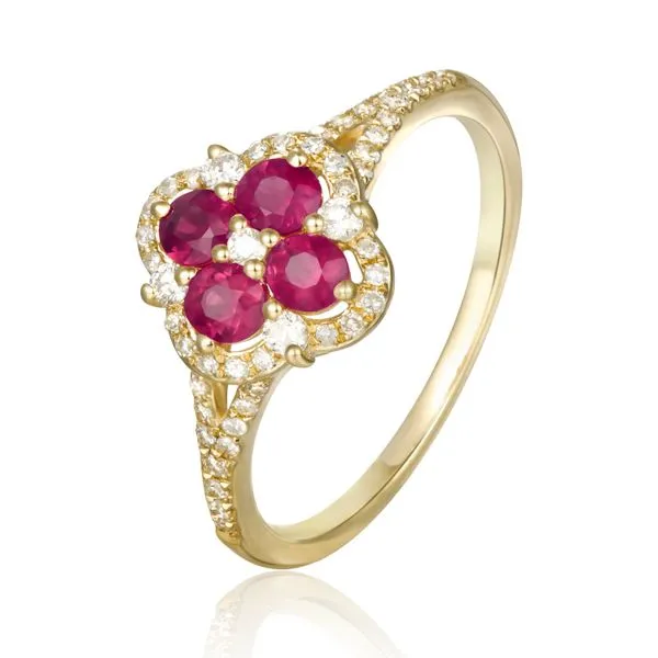 Elegant Ruby Flower Ring Mollys Jewelers Brooklyn, NY