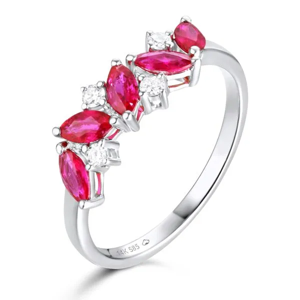 Elegant Ruby and Diamond Ring Mollys Jewelers Brooklyn, NY