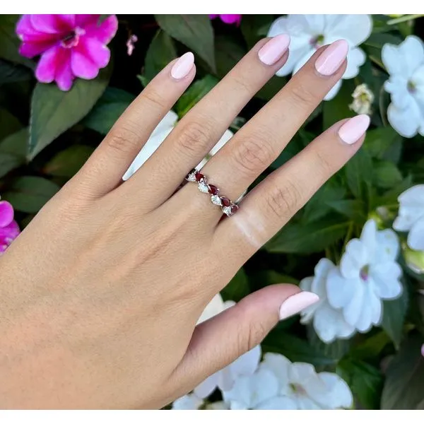 Elegant Ruby and Diamond Ring Image 2 Mollys Jewelers Brooklyn, NY