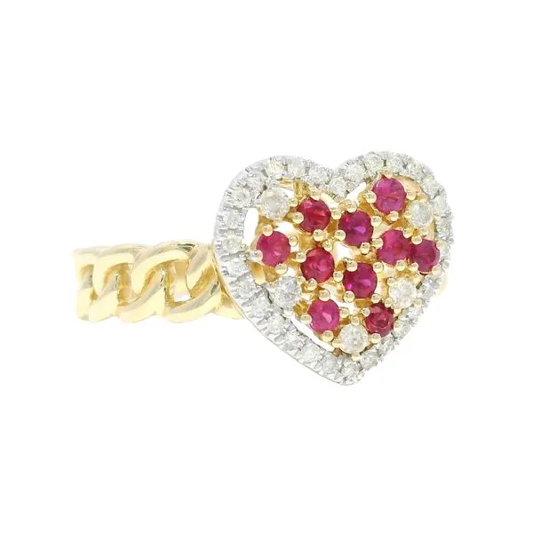 Charming Heart-Shaped Ruby Ring Mollys Jewelers Brooklyn, NY