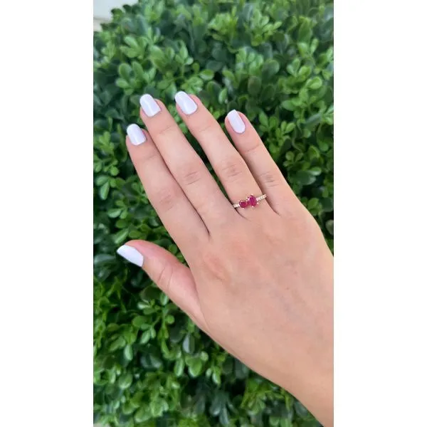 HeartRuby Duet Ring with Diamonds in Yellow Gold Mollys Jewelers Brooklyn, NY