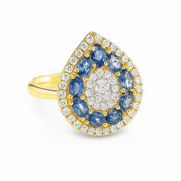Lady’s 14Kt Yellow Gold Pear-Shaped Sapphire & Diamond Ring – 1.61 CTW Sapphire / 0.24 CTW Diamond Mollys Jewelers Brooklyn, NY