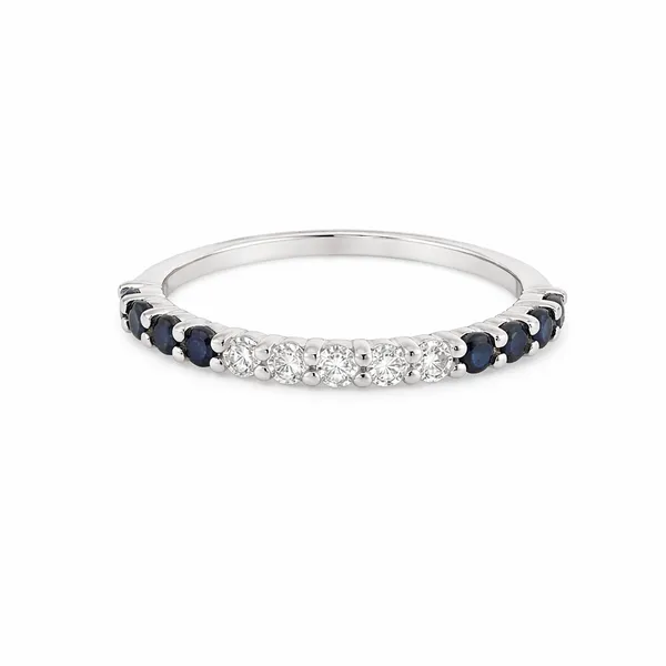 White Gold StackLine Sapphire & Diamond Stackable Ring Mollys Jewelers Brooklyn, NY