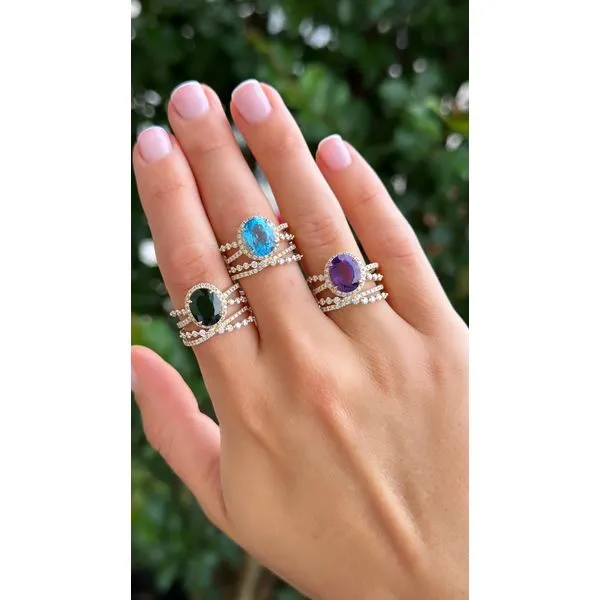 Elegant Amethyst and Diamond Ring Image 2 Mollys Jewelers Brooklyn, NY