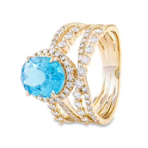 Elegant Blue Gemstone Ring Image 4 Mollys Jewelers Brooklyn, NY