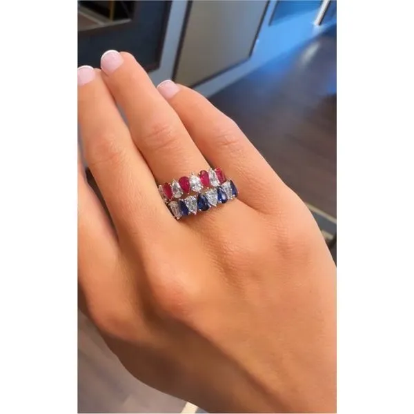 Elegant Sapphire and Diamond Ring Image 2 Mollys Jewelers Brooklyn, NY