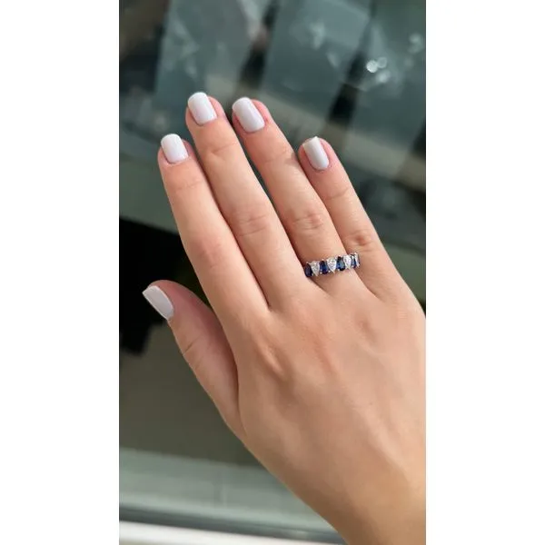 Elegant Sapphire and Diamond Ring Image 4 Mollys Jewelers Brooklyn, NY
