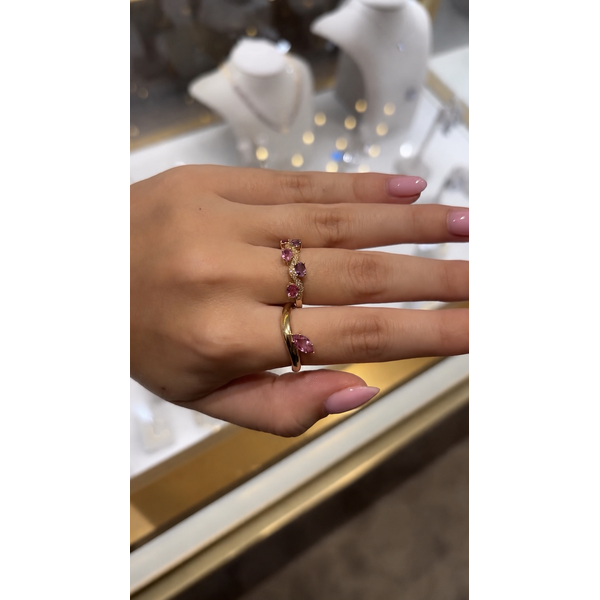 14K Yellow Gold Marquise Pink Sapphire Ring – 0.65 CT Image 3 Mollys Jewelers Brooklyn, NY