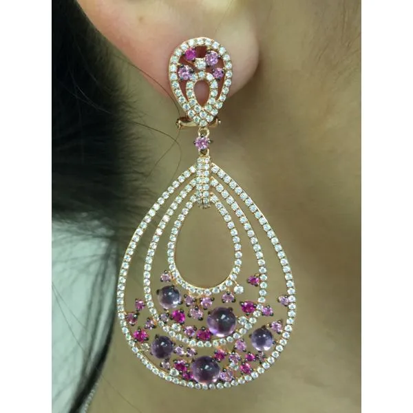 Colored Stone Earring Image 4 Mollys Jewelers Brooklyn, NY