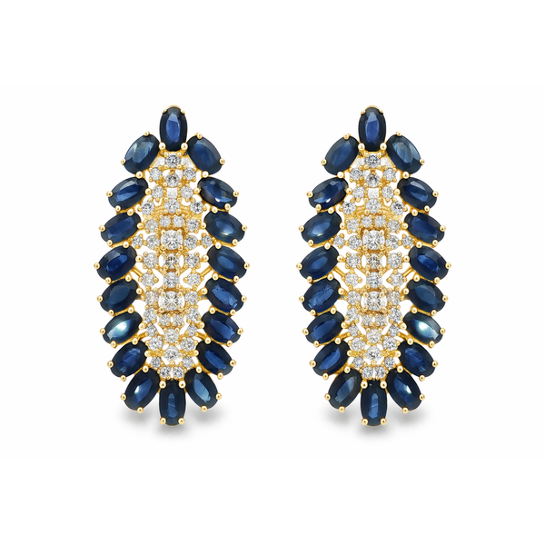 SapphireLustre Diamond Cluster Earrings Mollys Jewelers Brooklyn, NY