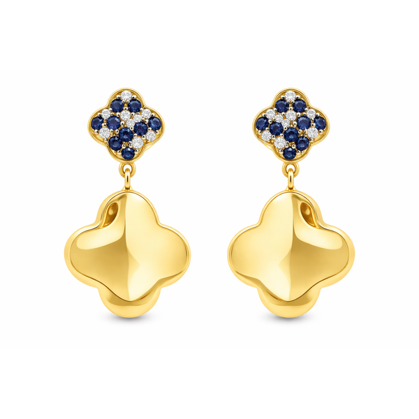 BlueClover Dangle Sapphire Earrings Mollys Jewelers Brooklyn, NY