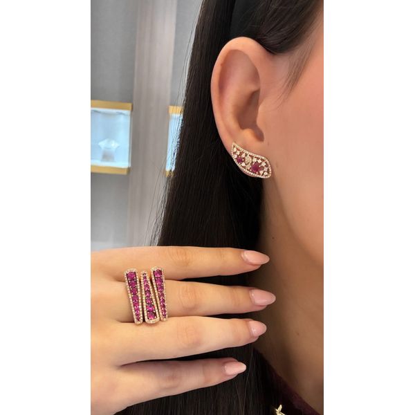 RubyWing Diamond Filigree Earrings Image 2 Mollys Jewelers Brooklyn, NY