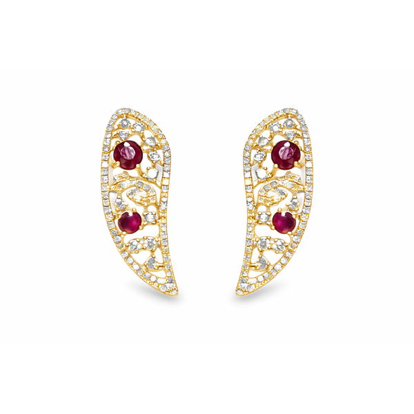 RubyWing Diamond Filigree Earrings Mollys Jewelers Brooklyn, NY