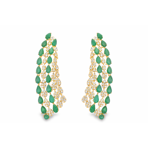 EmeraldCascade Diamond Drop Earrings Mollys Jewelers Brooklyn, NY