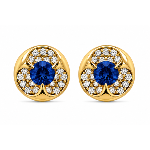 Sapphire Radiance Diamond Stud Earrings Mollys Jewelers Brooklyn, NY