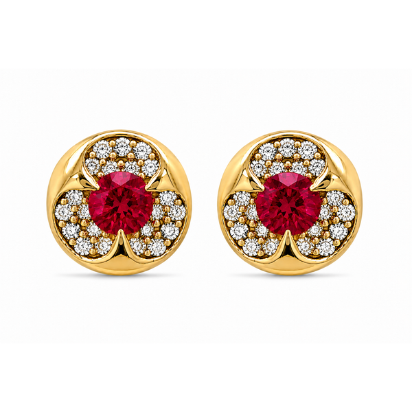 Ruby Radiance Diamond Stud Earrings Mollys Jewelers Brooklyn, NY