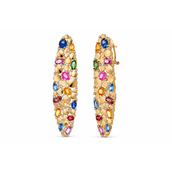SapphireMosaic Diamond Drop Earrings Mollys Jewelers Brooklyn, NY
