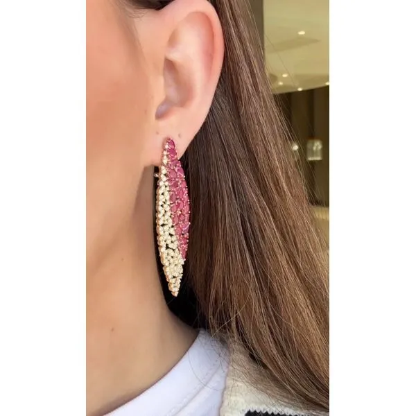 Yellow Gold RubyFlare Drop Earrings – 9.78ct & 2.72ct Image 3 Mollys Jewelers Brooklyn, NY