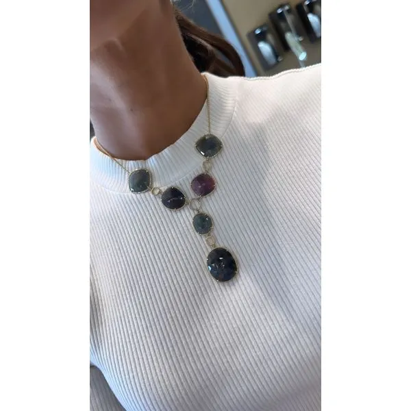 Colored Stone Necklace Image 2 Mollys Jewelers Brooklyn, NY