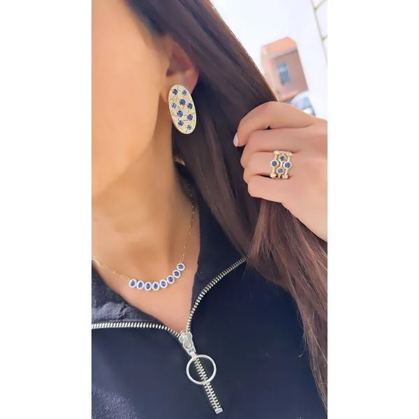 Colored Stone Necklace Image 2 Mollys Jewelers Brooklyn, NY