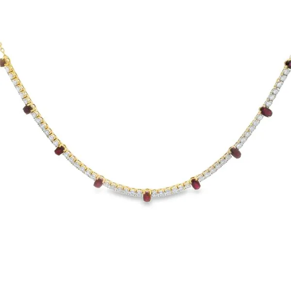 14Kt Yellow Gold Ruby & Diamond Necklace – 2.15 Ct Rubies, 0.71 Ct Diamonds Mollys Jewelers Brooklyn, NY