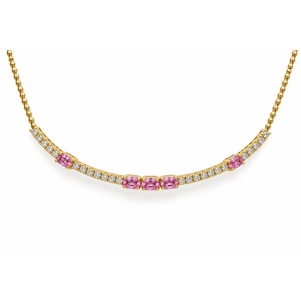 Pink Sapphire & Diamond Station Necklace Mollys Jewelers Brooklyn, NY