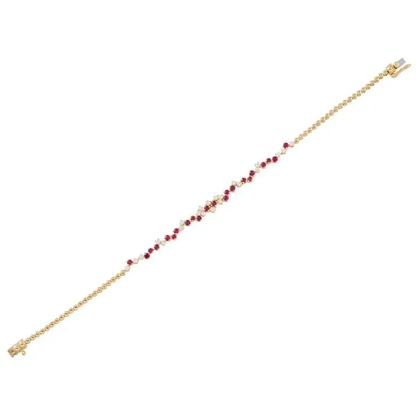 Yellow Gold RubyFlow Diamond & Ruby Bracelet Mollys Jewelers Brooklyn, NY