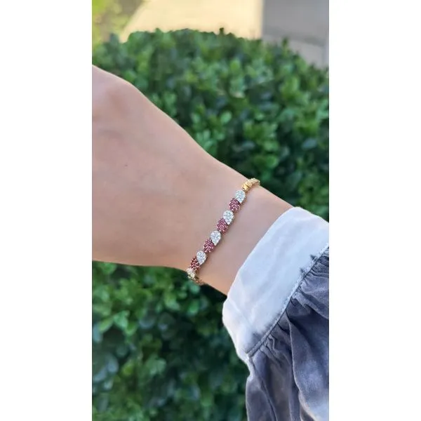 Yellow Gold Alterna Ruby Diamond Bracelet – 0.55ct Image 2 Mollys Jewelers Brooklyn, NY