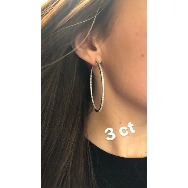 Diamond Hoop Image 2 Mollys Jewelers Brooklyn, NY
