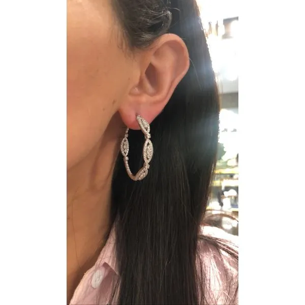 Diamond Hoop Image 2 Mollys Jewelers Brooklyn, NY