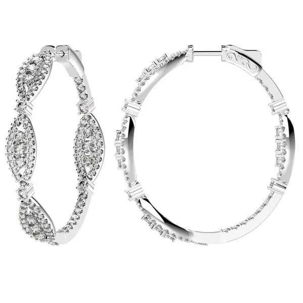 Diamond Hoop Image 3 Mollys Jewelers Brooklyn, NY