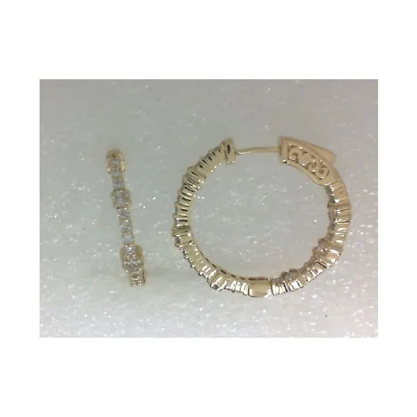 Diamond Hoop Image 2 Mollys Jewelers Brooklyn, NY