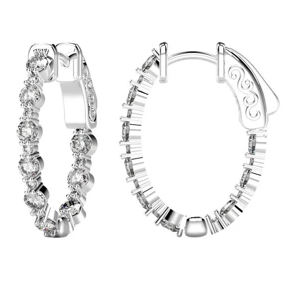 Diamond Hoop Image 2 Mollys Jewelers Brooklyn, NY