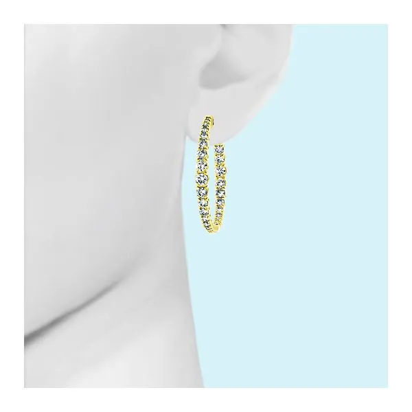 Diamond Hoop Image 2 Mollys Jewelers Brooklyn, NY