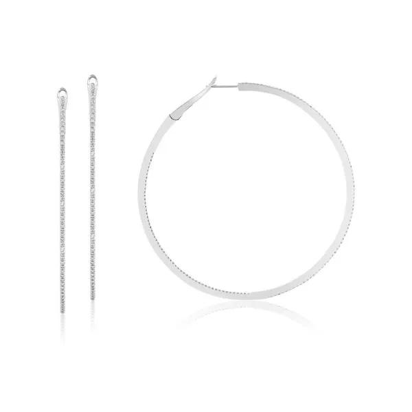 Diamond Hoop Image 2 Mollys Jewelers Brooklyn, NY