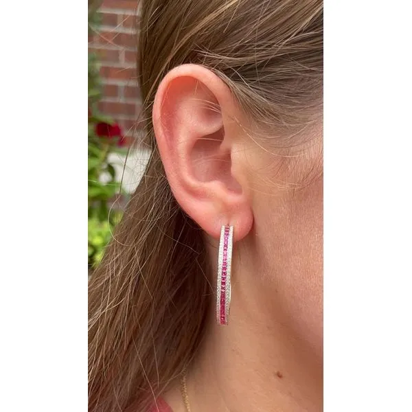 Diamond Hoop Image 2 Mollys Jewelers Brooklyn, NY