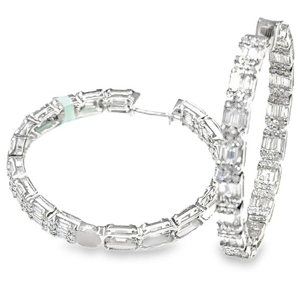 Diamond Hoop Image 2 Mollys Jewelers Brooklyn, NY