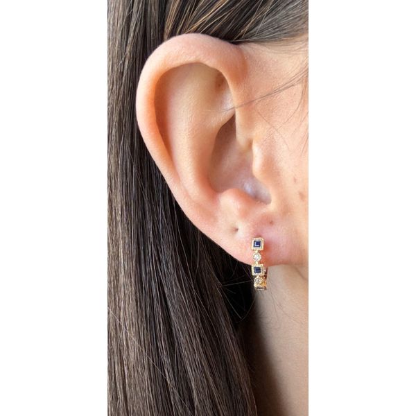 Diamond Hoop Image 2 Mollys Jewelers Brooklyn, NY