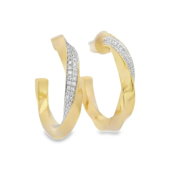 14Kt Yellow Gold Diamond Twist Hoop Earrings – 0.70 Ct, 1.25